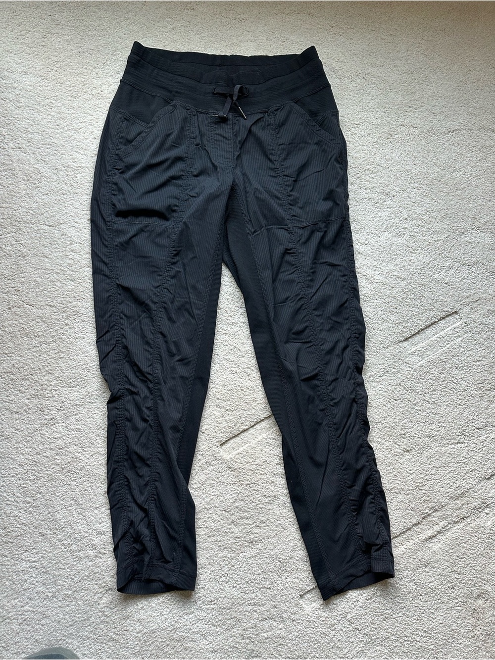 Lululemon Black Street to Studio Crop Ruched Pants